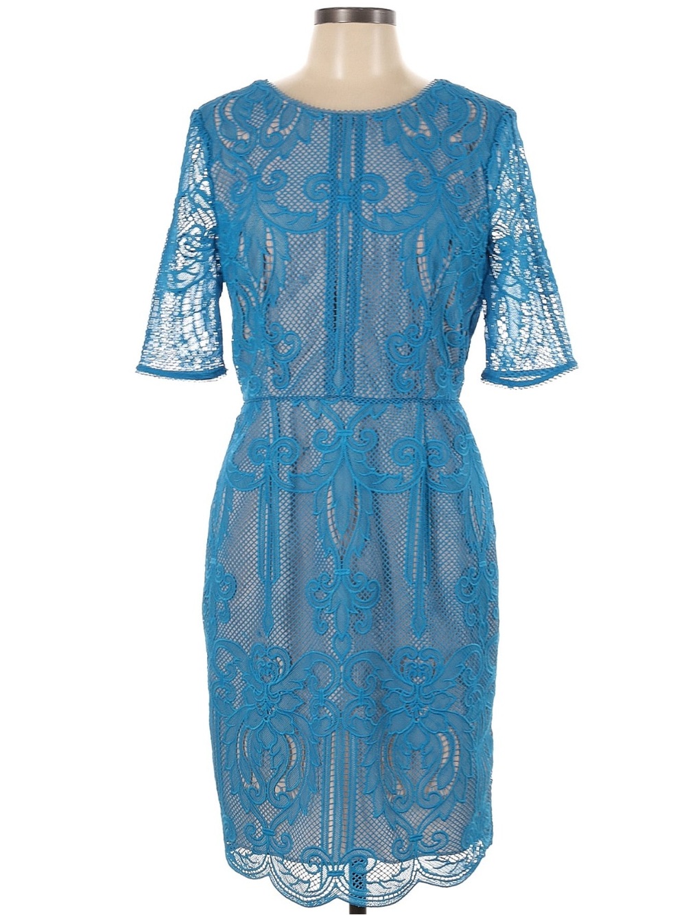 REISS Blue Lace Sheath Cocktail Dress Size 10 Elegant Occasion Dress